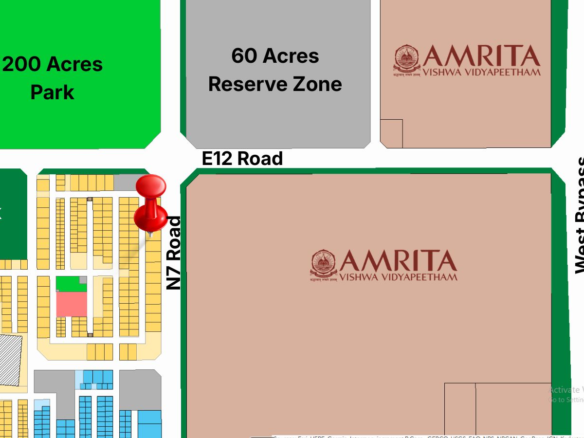 Residential Plot for Sale Near Amrita University Amaravati with 50 Meter Road Frontage and Dual Road Connectivity