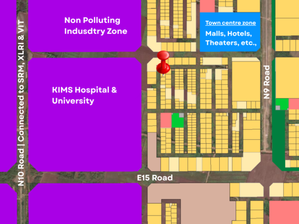 450 sq yards west facing residential plot for sale in Nidamarru near KIMS-BISER Hospital